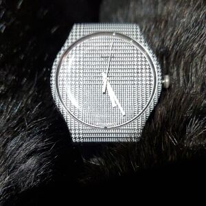 Swatch Black White Houndstooth Unisex Watch